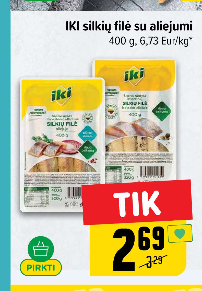 IKI silkių filė su aliejumi, 400 g