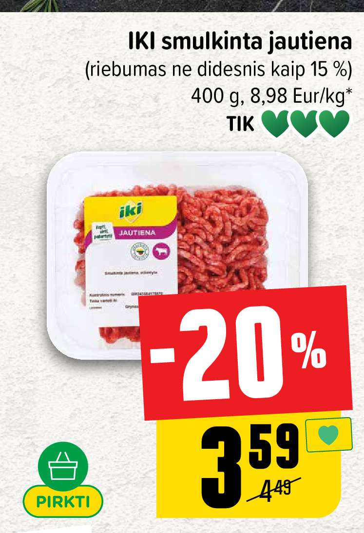 IKI smulkinta jautiena, 400 g