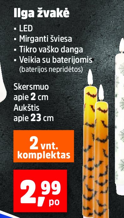 Ilga žvakė, 2 vnt