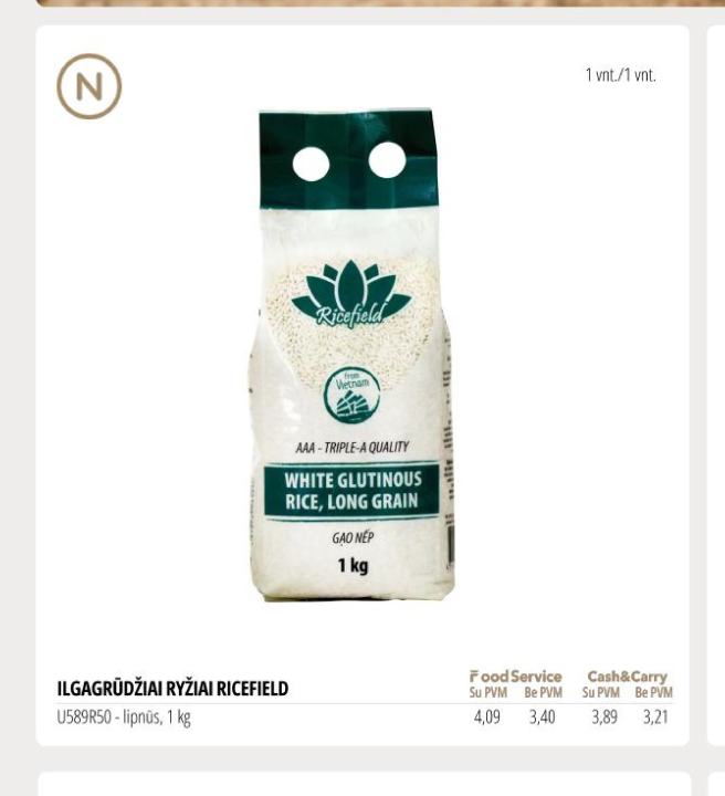 ILGAGRŪDŽIAI RYŽIAI RICEFIELD, 1 kg