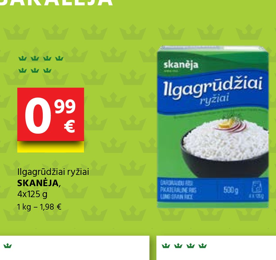 Ilgagrūdžiai ryžiai SKANĖJA, 4 x 125 g