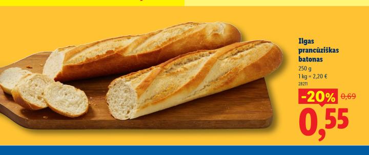 Prancūziškas batonas, 250 g