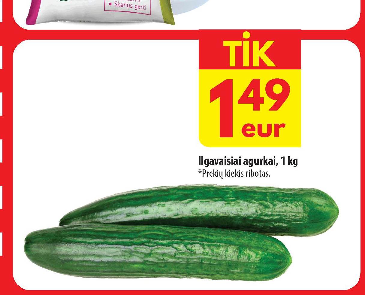 Ilgavaisiai agurkai, 1 kg