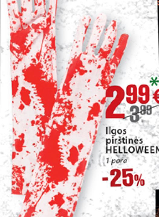 Ilgos pirštinės HELLOWEEN, 1 pora