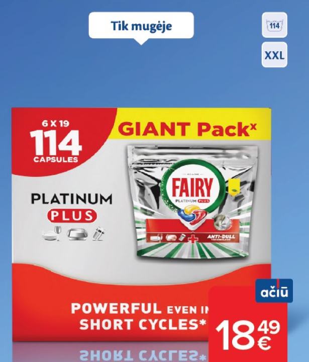 Indaplovių kapsulės FAIRY PLATINUM LEMON, 1 pak.