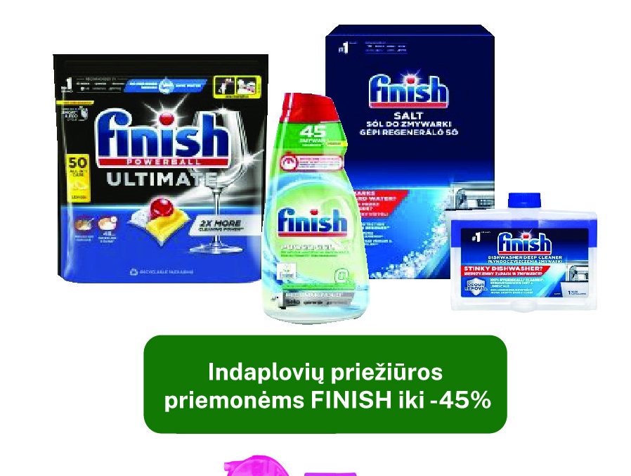 Indaplovių priežiūros priemonėms FINISH