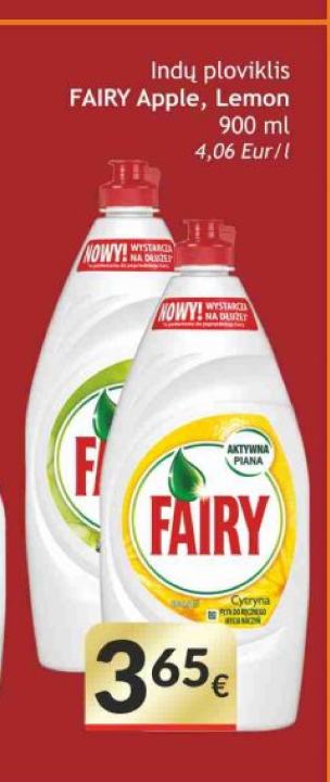 Indų ploviklis FAIRY Apple, Lemon, 900 ml