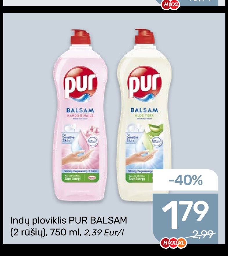 Indų ploviklis PUR BALSAM, 750 ml