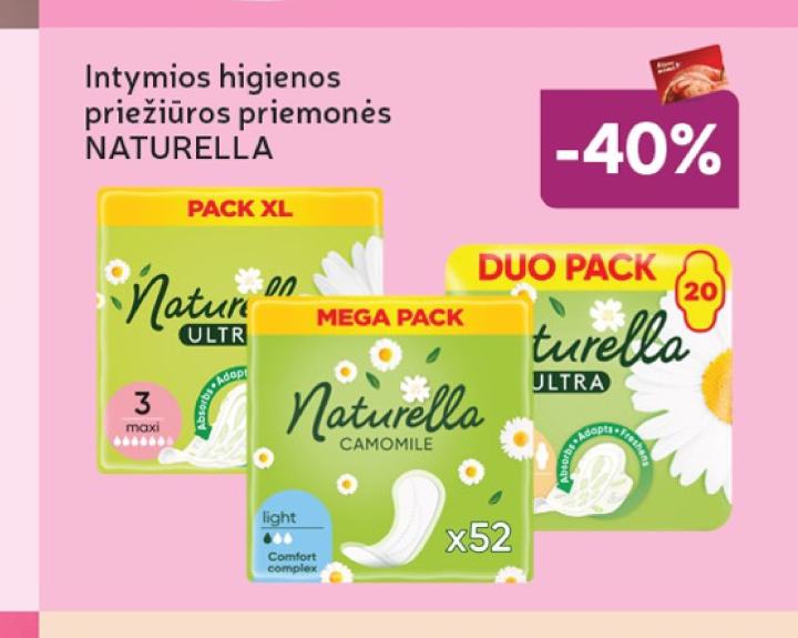 Intymios higienos priežiūros priemonės NATURELLA