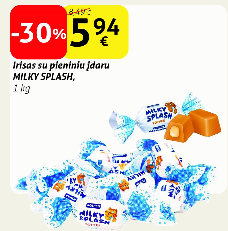 Irisas su pieniniu įdaru MILKY SPLASH, 1 kg
