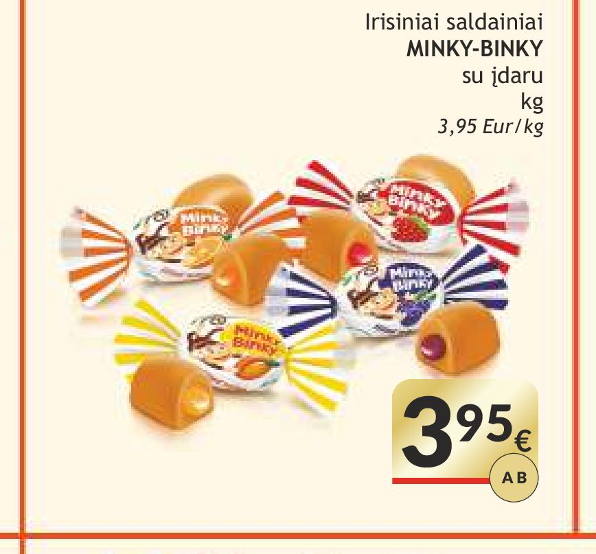 Irisiniai saldainiai MINKY-BINKY