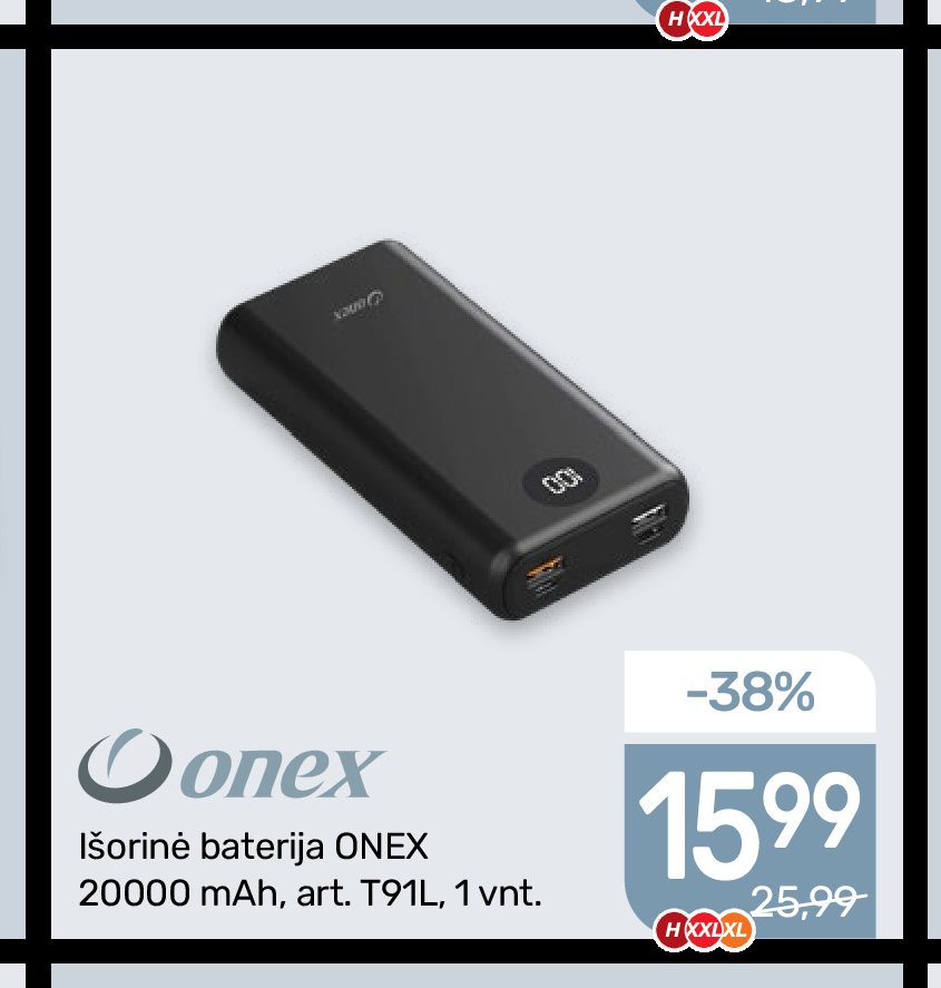 Išorinė baterija ONEX, 91 l