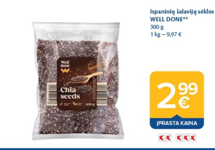 Ispaninių šalavijų sėklos WELL DONE, 300 g