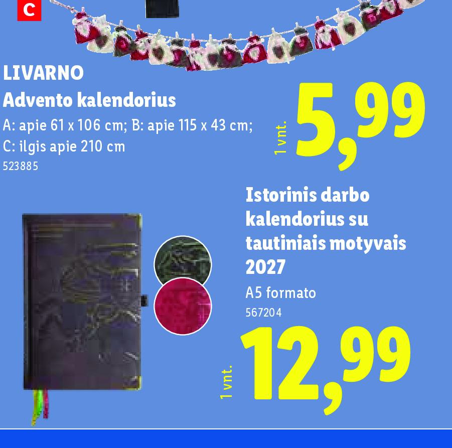 Istorinis darbo kalendorius su tautiniais motyvais 2027