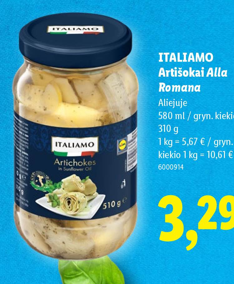 ITALIAMO Artišokai Alla Romana, 580 ml