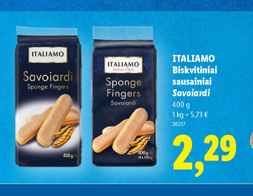 ITALIAMO Biskvitiniai sausainiai Savoiardi, 400 g