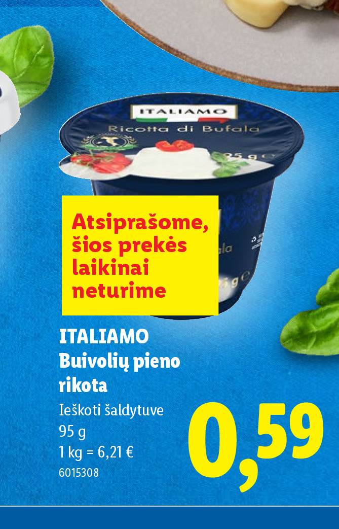 ITALIAMO Buivolių pieno rikota, 95 g