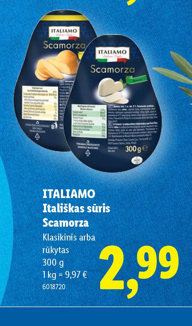ITALIAMO Itališkas sūris Scamorza, 300 g