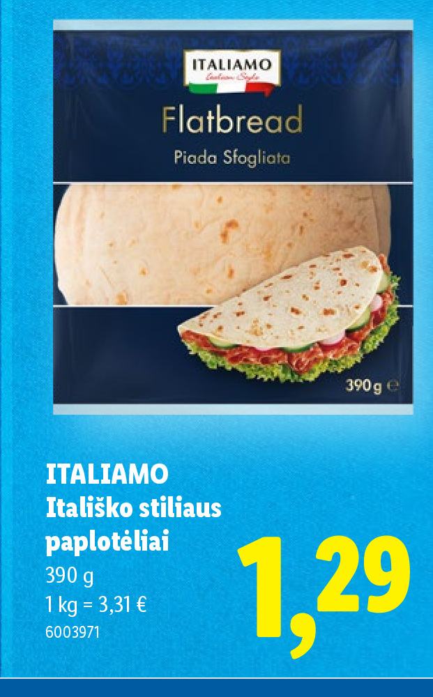 ITALIAMO Itališko stiliaus paplotėliai, 390 g