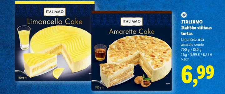 ITALIAMO Itališko stiliaus tortas, 700 g