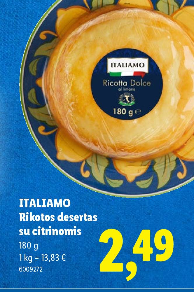 ITALIAMO Rikotos desertas su citronomis, 180 g
