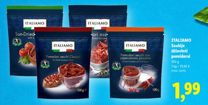 ITALIAMO Saulėje džiovinti pomidorai, 100 g