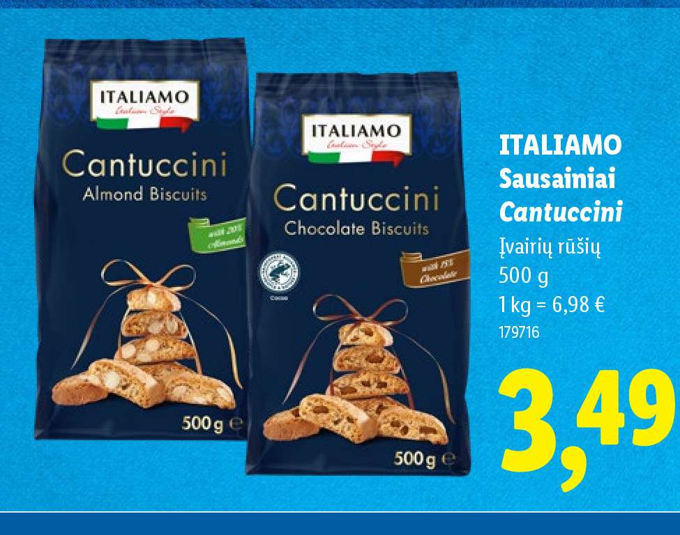 ITALIAMO Sausainiai Cantuccini, 500 g