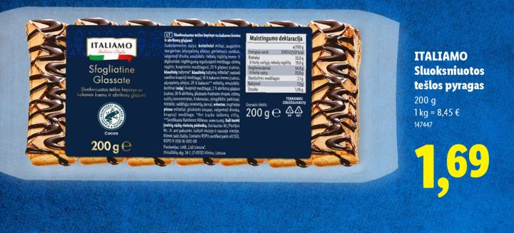 ITALIAMO Sluoksniuotos tešlos pyragas, 200 g