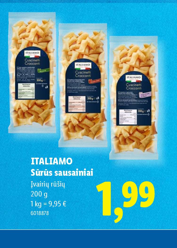ITALIAMO Sūrūs sausainiai, 200 g