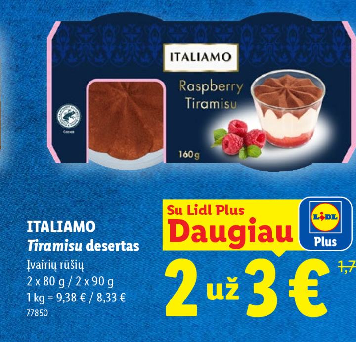 ITALIAMO Tiramisu desertas, 2 x 80 g