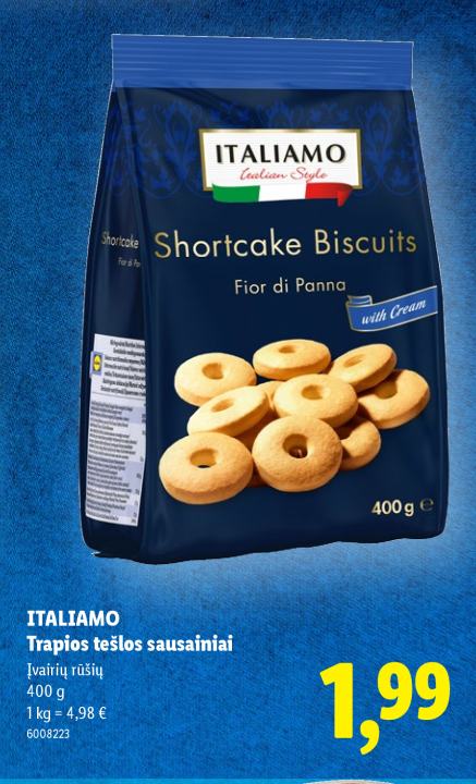 ITALIAMO Trapios tešlos sausainiai, 400 g