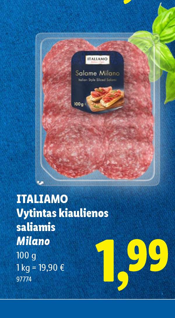 ITALIAMO Vytintas kiaulienos saliamis Milano, 100 g