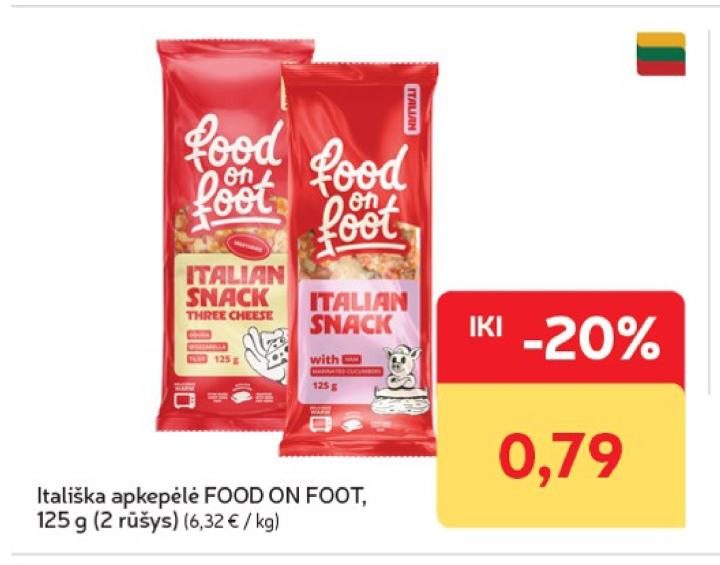 Itališka apkepėlė FOOD ON FOOT, 125 g