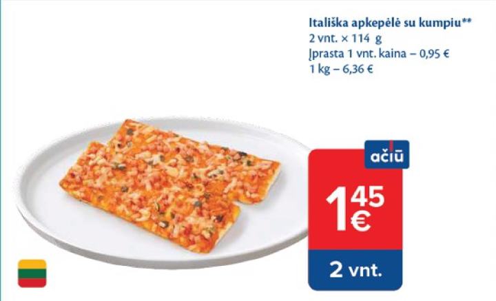 Itališka apkepėlė su kumpiu, 2 vnt