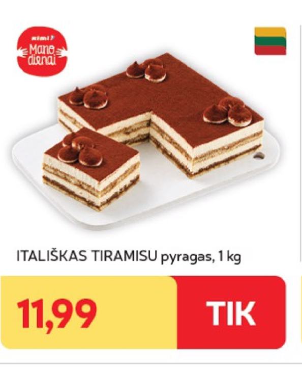 ITALIŠKAS TIRAMISU pyragas, 1 kg
