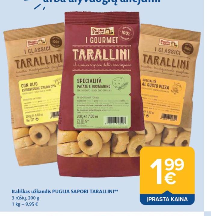 Itališkas užkandis PUGLIA SAPORI TARALLINI, 200 g