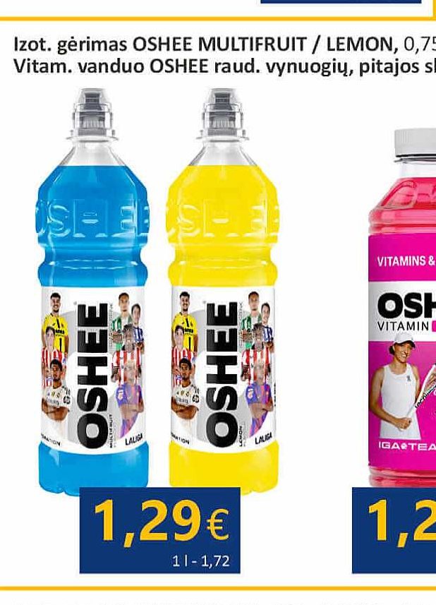 Izot. gėrimas OSHEE MULTIFRUIT / LEMON, 0.75 l