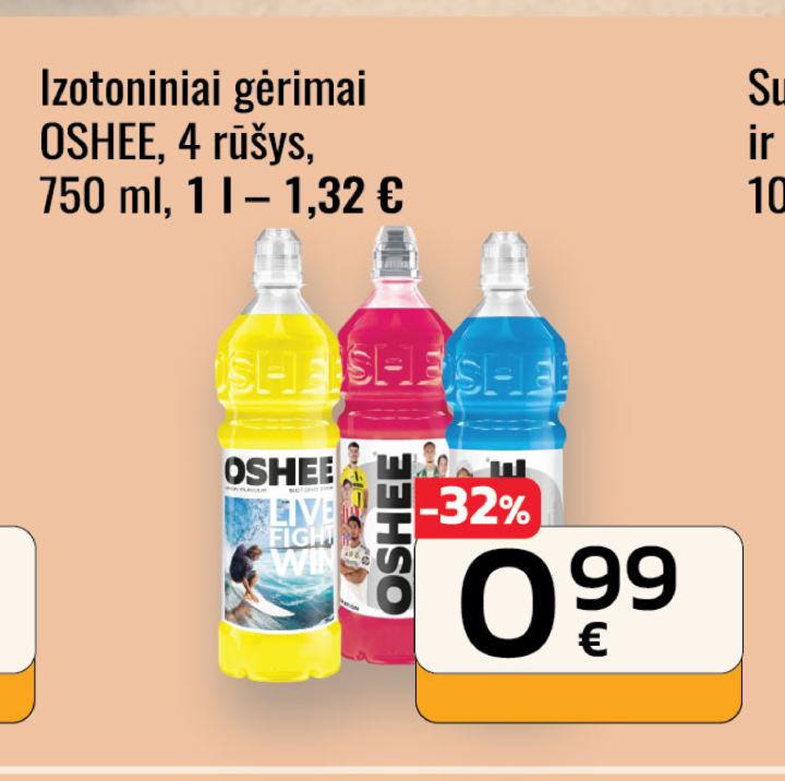 Izotoniniai gėrimai OSHEE, 750 ml
