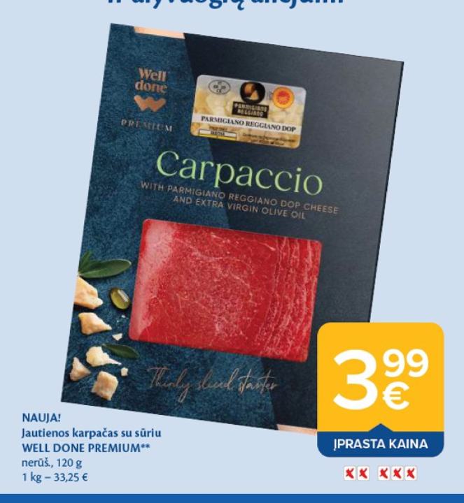 Jautienos karpačas su sūriu WELL DONE PREMIUM, 120 g