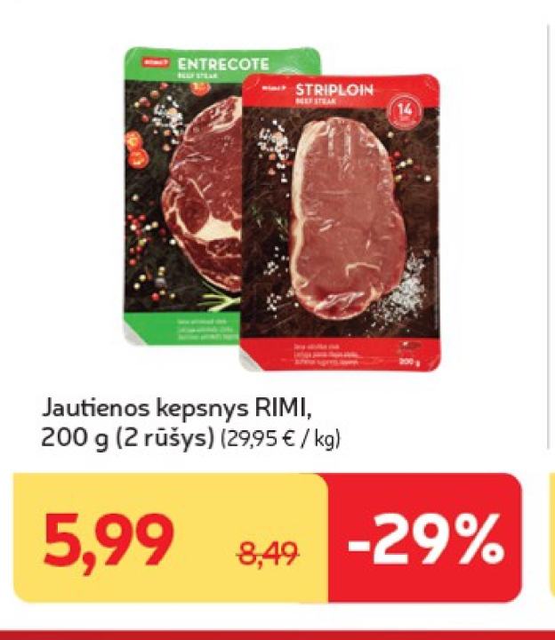 Jautienos kepsnys RIMI, 200 g