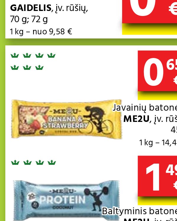 Javainių batonėlis ME2U, 45 g