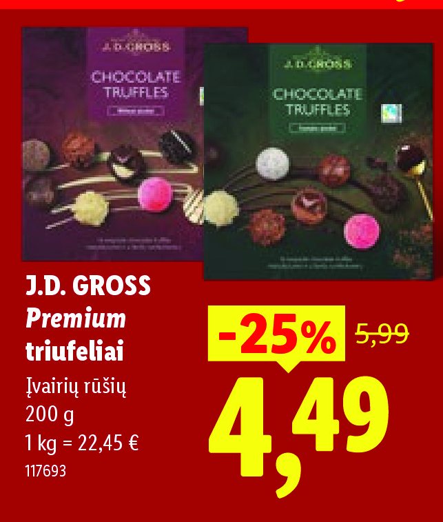 J.D. GROSS Premium triufeliai, 200 g