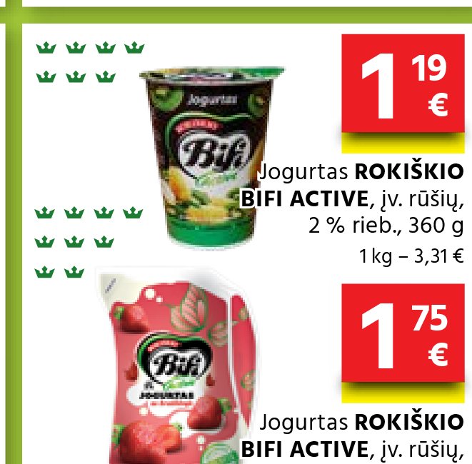 Jogurtas ROKIŠKIO BIFI ACTIVE, 900 g
