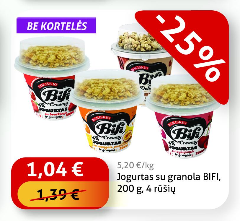 Jogurtas su granola BIFI, 200 g