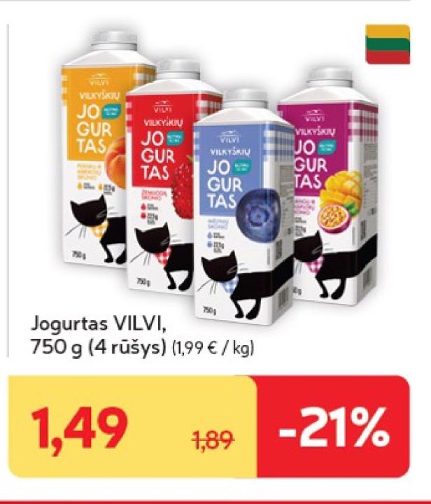 Jogurtas VILVI, 750 g
