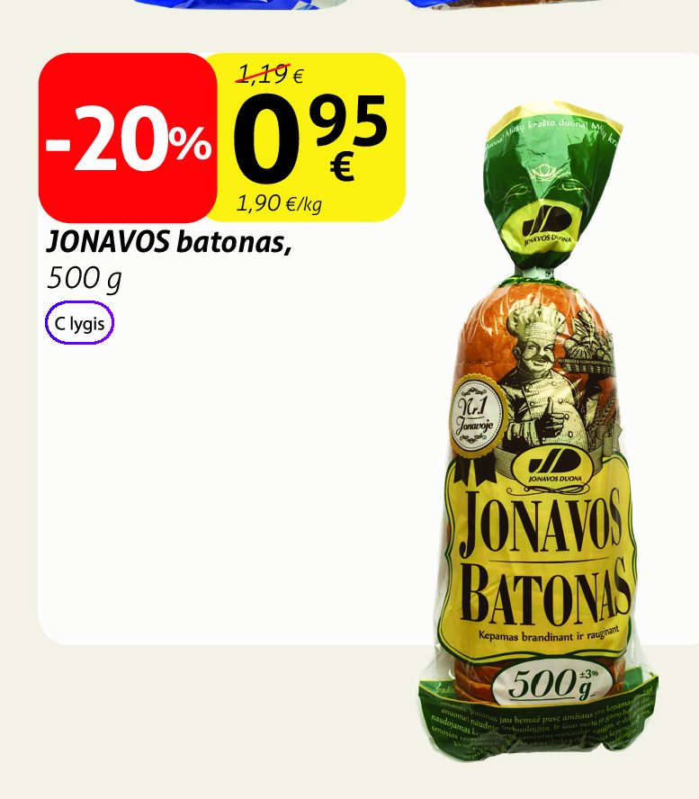 JONAVOS batonas, 500 g