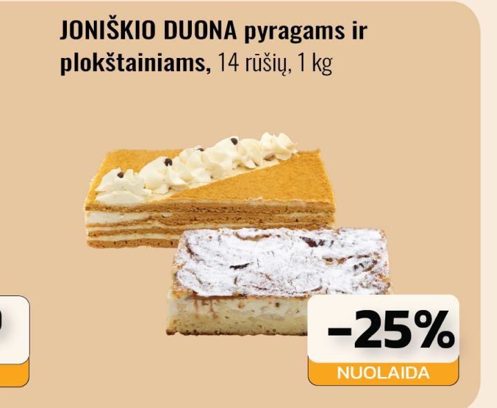 JONIŠKIO DUONA pyragams ir plokštainiams, 1 kg