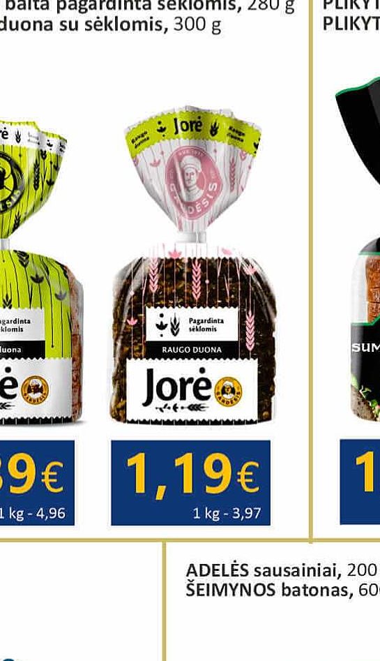 JORĖ raugo duona su sėklomis, 300 g