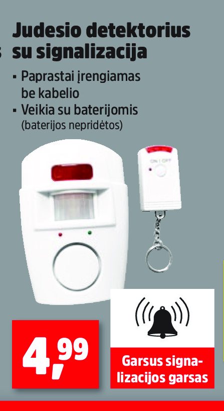 Judesio detektorius su signalizacija