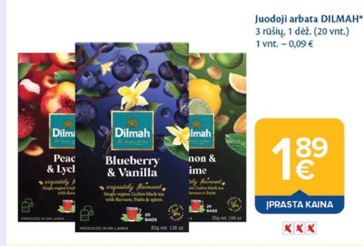 Juodoji arbata DILMAH, 1 dėž.